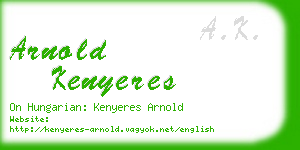 arnold kenyeres business card